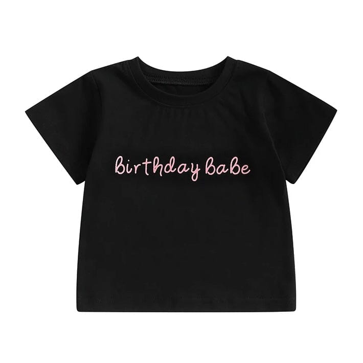 Birthday Babe Toddler Tee Black 9-12 M 