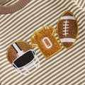 Long Sleeve Football Vibes Striped Baby Jumpsuit