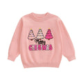 Merry Christmas Pink Toddler Sweater