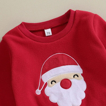 Long Sleeve Red Santa Baby Set   