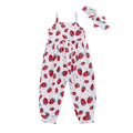 Sleeveless Strawberry Toddler Jumpsuit White 2T