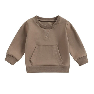 Solid Toddler Sweatshirt Coffee Brown 9-12 M 