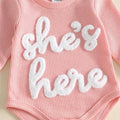 Long Sleeve She's Here Waffle Baby Set Sets The Trendy Toddlers 
