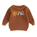 First Bloom Celebration Knitted Baby Sweater Brown 6-9 M 