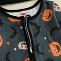 Long Sleeve Halloween Zipper Footed Baby Jumpsuit