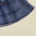 Double Layered Ruffles Denim Toddler Skirt