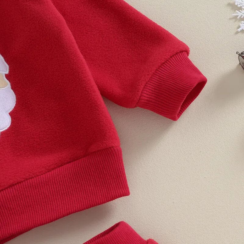 Long Sleeve Red Santa Baby Set   