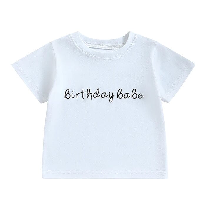 Birthday Babe Toddler Tee White 9-12 M 