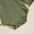 Long Sleeve Green Collar Baby Romper