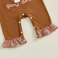 Long Sleeve Game Day Ruffled Baby Jumpsuit