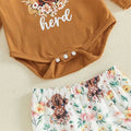 New To The Herd Floral Flared Baby Set