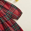 Long Sleeve Christmas Plaid Toddler Dress