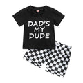 Dad's My Dude Checkered Toddler Set Black 9-12 M 