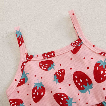 Sleeveless Strawberry Toddler Jumpsuit