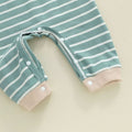 Long Sleeve Striped Puppy Baby Jumpsuit