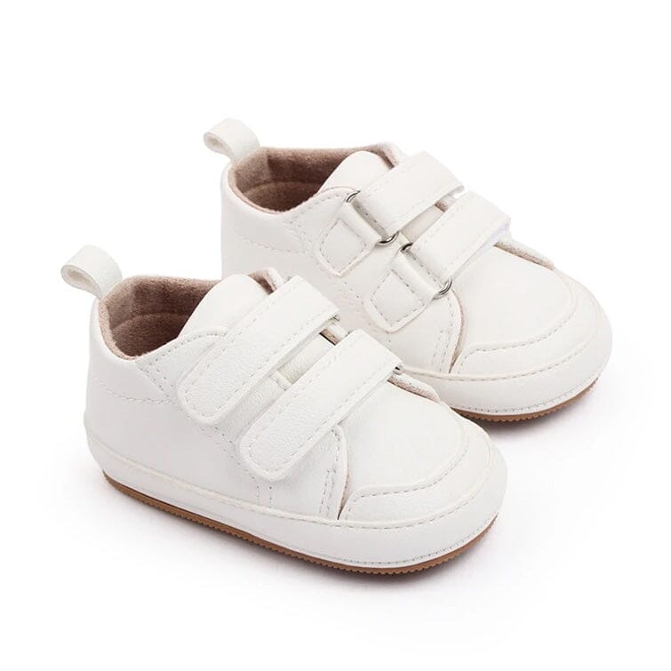Solid Velcro Baby Sneakers Shoes The Trendy Toddlers White 1 