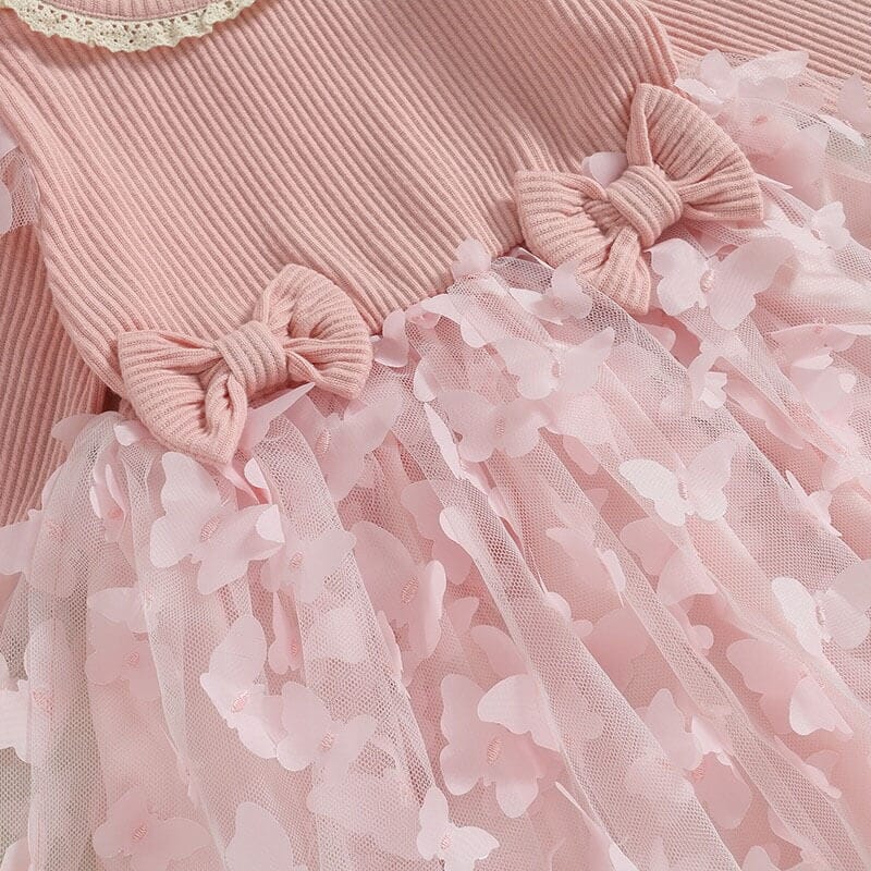 Pink Butterfly Tulle Toddler Dress   