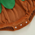 Short Sleeve Gingerbread Ruffled Baby Romper