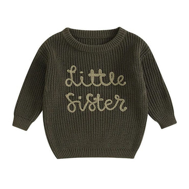 Little Sister Knitted Baby Sweater Dark Green 0-3 M 