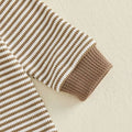 Long Sleeve Football Vibes Striped Baby Jumpsuit