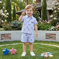 Short Sleeve USA Gentleman Striped Toddler Set