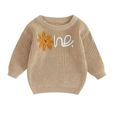First Bloom Celebration Knitted Baby Sweater Khaki 6-9 M 