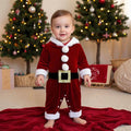 Long Sleeve Hooded Santa Baby Jumpsuit
