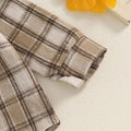 Long Sleeve Plaid Hooded Baby Shirt   