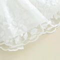 Puff Sleeve White Lace Baby Dress   