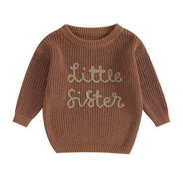 Little Sister Knitted Baby Sweater Brown 0-3 M 