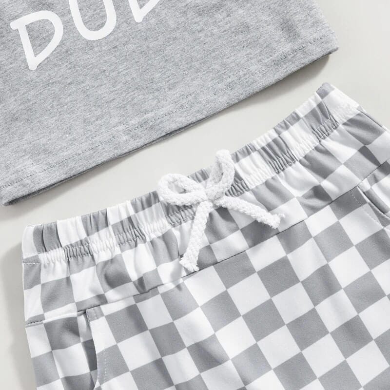 Dad's My Dude Checkered Toddler Set   
