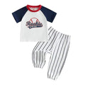 Short Sleeve Rookie Of The Year Pinstripe Baby Set