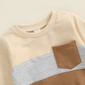 Long Sleeve Color Block Pocket Baby Set