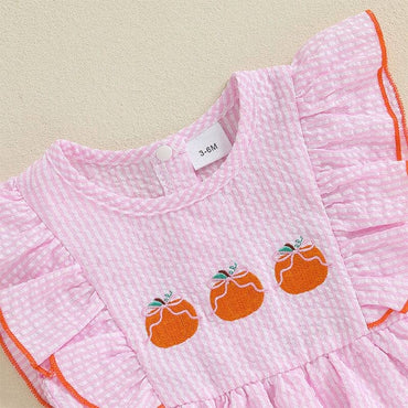 Fly Sleeve Halloween Striped Baby Romper