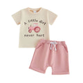Little Dirt Never Hurt Pink Shorts Baby Set