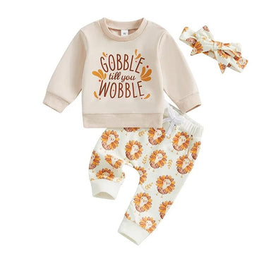 Long Sleeve Gobble Til You Wobble Baby Set   