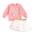 Long Sleeve Tulle Skirt Toddler Set   