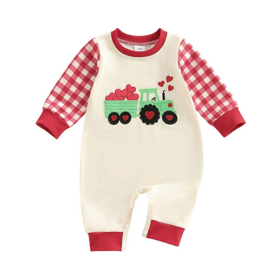 Valentine's Day Truck Baby Jumpsuit