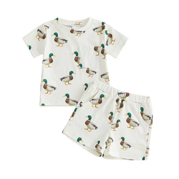 Short Sleeve Duck Shorts Baby Set