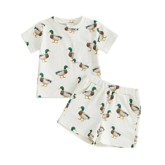 Short Sleeve Duck Shorts Baby Set