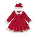 Long Sleeve Classic Santa Toddler Dress