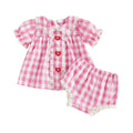 Short Sleeve Valentine's Day Plaid Toddler Set Sets The Trendy Toddlers 