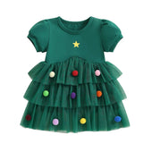 Pom Pom Christmas Toddler Dress