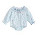 Long Sleeve Blue Baby Romper