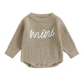 Long Sleeve Mini Knitted Baby Romper Khaki 0-3 M 