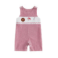 Sleeveless Christmas Gingham Baby Jumpsuit