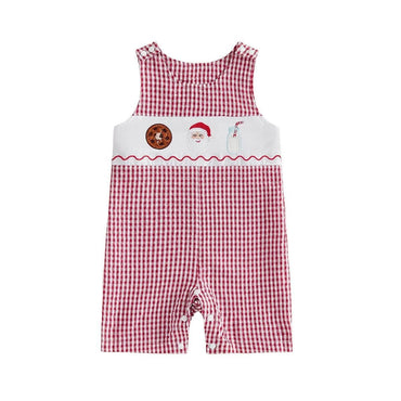 Sleeveless Christmas Gingham Baby Jumpsuit Jumpsuit The Trendy Toddlers 