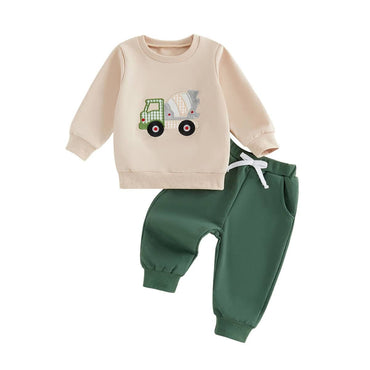 Long Sleeve Cement Mixer Truck Toddler Set Sets The Trendy Toddlers 