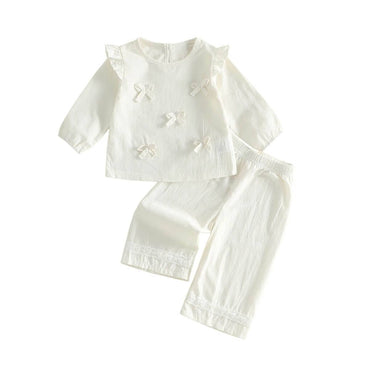 Long Sleeve Lace Bows Toddler Set Sets The Trendy Toddlers 