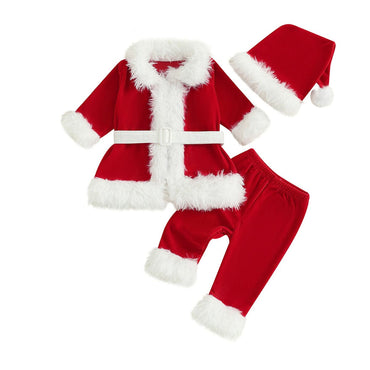 Long Sleeve Santa Toddler Girl Costume Red 2T